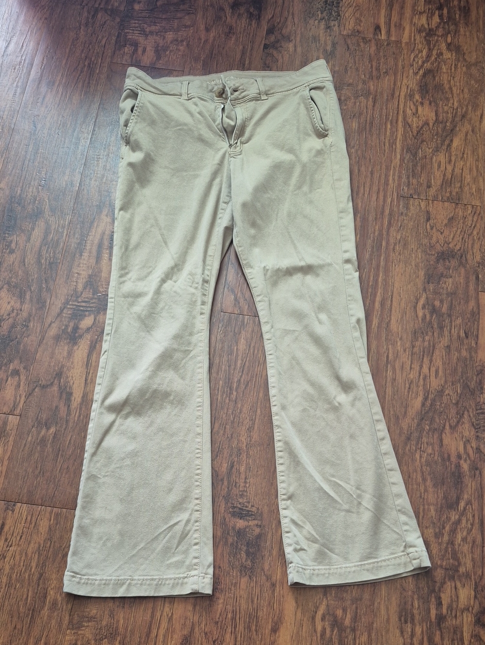 American Eagle Outfitters Light Beige Flare Jeans